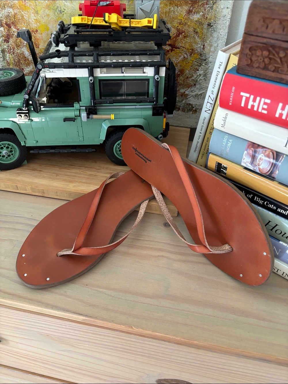 American Eagle Outfitters ~ Leather Brown Women's Flip Flop Sandals